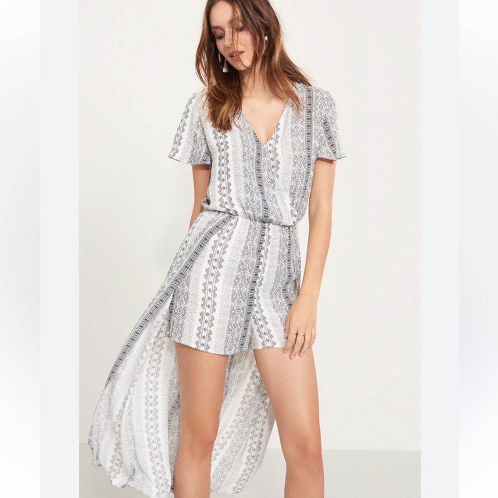 Dynamite Boho Shorts Romper With Train